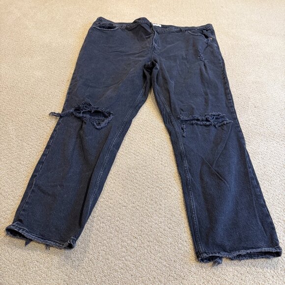 Abercrombie & Fitch 90s Straight Ultra High Rise Size 37L / 24L Long Black Plus - Picture 4 of 13